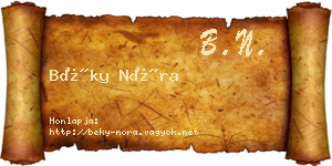 Béky Nóra névjegykártya