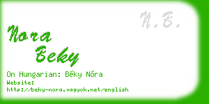 nora beky business card
