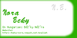 nora beky business card